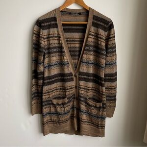 Peruvian Connection Baby Alpaca Wool Duster Long Button Cardigan With Pockets